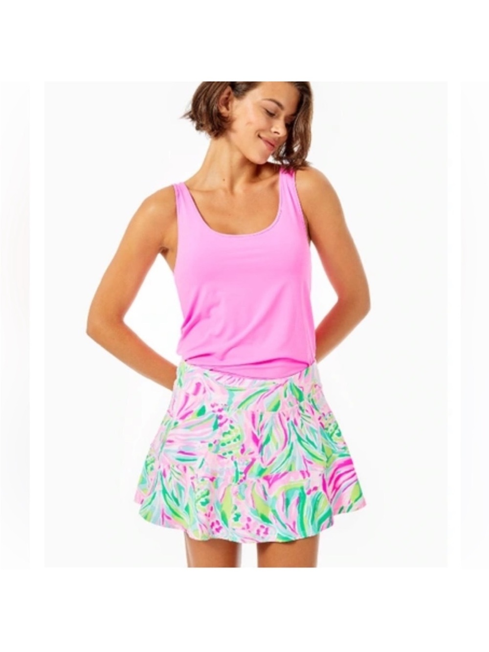 Lilly Pulitzer Upf 50+ Luxletic Corrine Skort In Pink vp size large